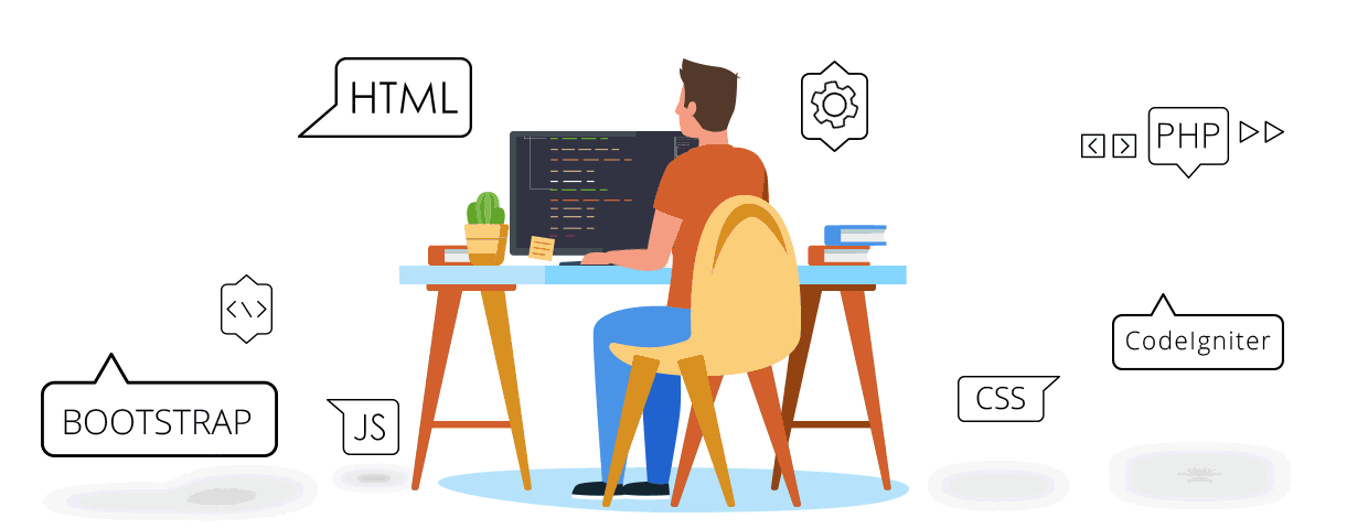 Website design and development illustration