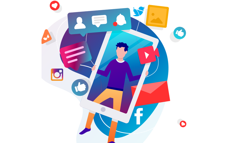 Digital website development illustration